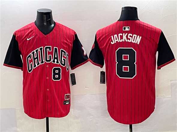 Men%27s Chicago White Sox #8 Bo Jackson Red Black 2025 City Connect Limited Stitched Jersey->chicago white sox->MLB Jersey